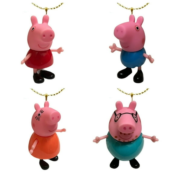 Peppa Pig Family Brother George Mummy & Daddy 4pc Ornament Figure Pvc Figurine New