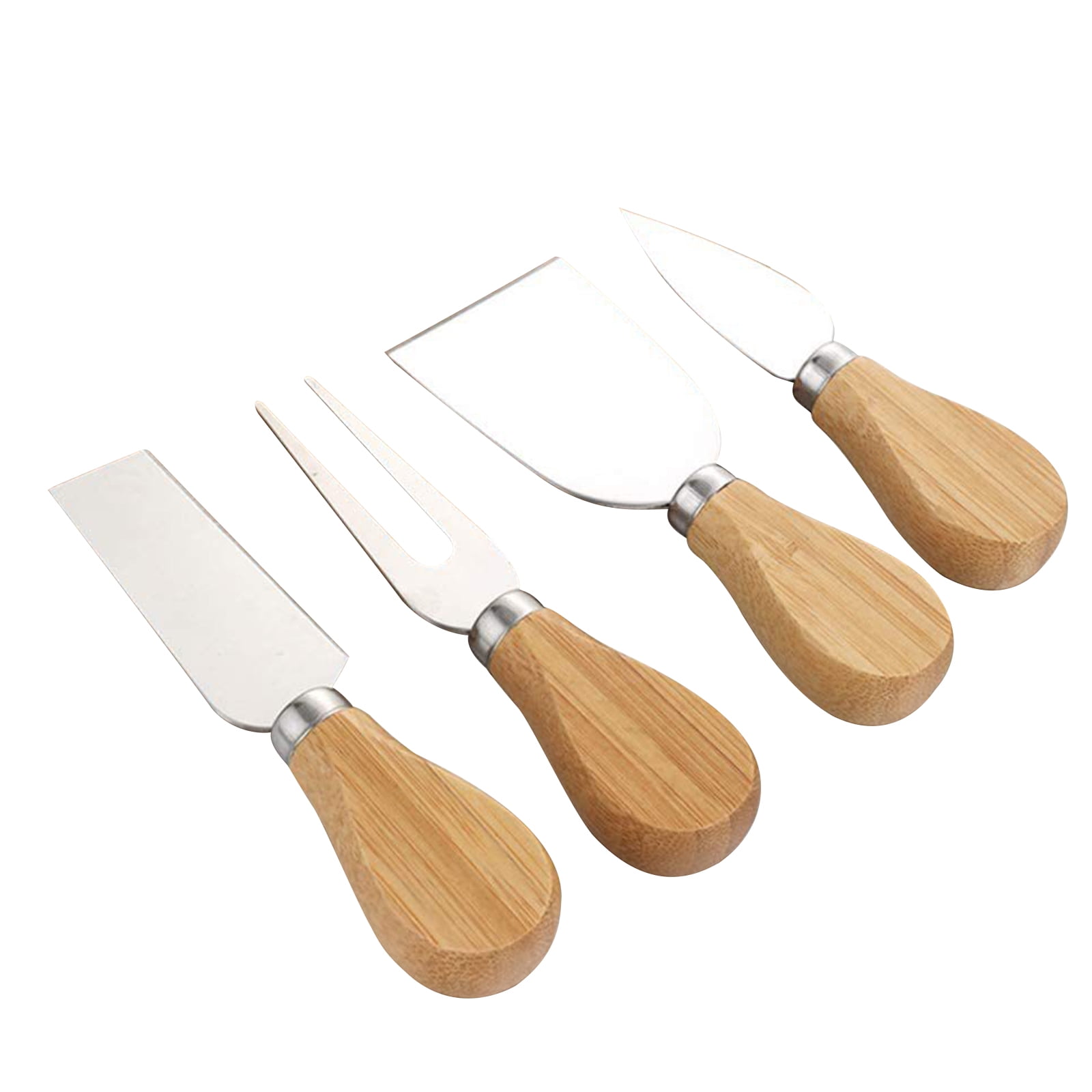 4x Steel Wood Handle Stainless Steel Butter Cheese Pizza Cutter Fork