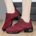 thumbnail image 2 of kamemir Womens Jazz Shoes Lace-up Sneakers - Breathable Air Cushion Lady Split Sole Athletic Walking Dance Shoes Platform(Red,7), 2 of 6