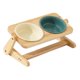 thumbnail image 5 of Comederos elevados para gatos, inclinados, para mascotas, para agua y comida de perros, altura ajustable Beige Verde Oscuro, 5 of 9