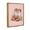 thumbnail image 4 of Stupell Industries Floral Pink Cowgirl Boots Beauty & Fashion Painting Gold Floater Framed Canvas Art Print Wall Art, 17 x 21, 4 of 10