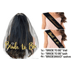 BRIDE TO BE and BRIDESMAID Bridal Shower party favor SET Bachelorette Party Sashes Set - BLACK with GOLD PRINT