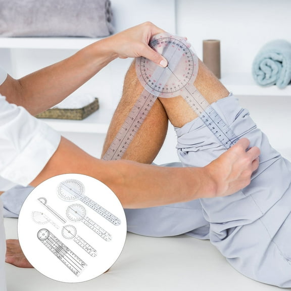 LEORX 6Pcs Transparent Plastic Spinal Goniometer for Accurate Joint Measurement