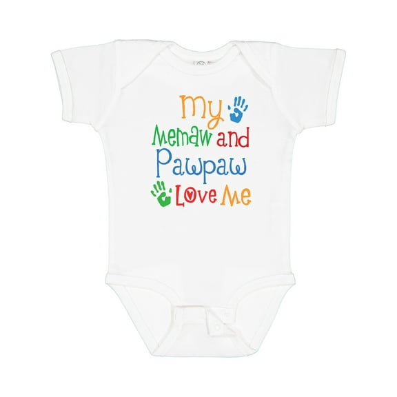Inktastic Memaw and Pawpaw Love Me Grandchild Boys or Girls Baby Bodysuit