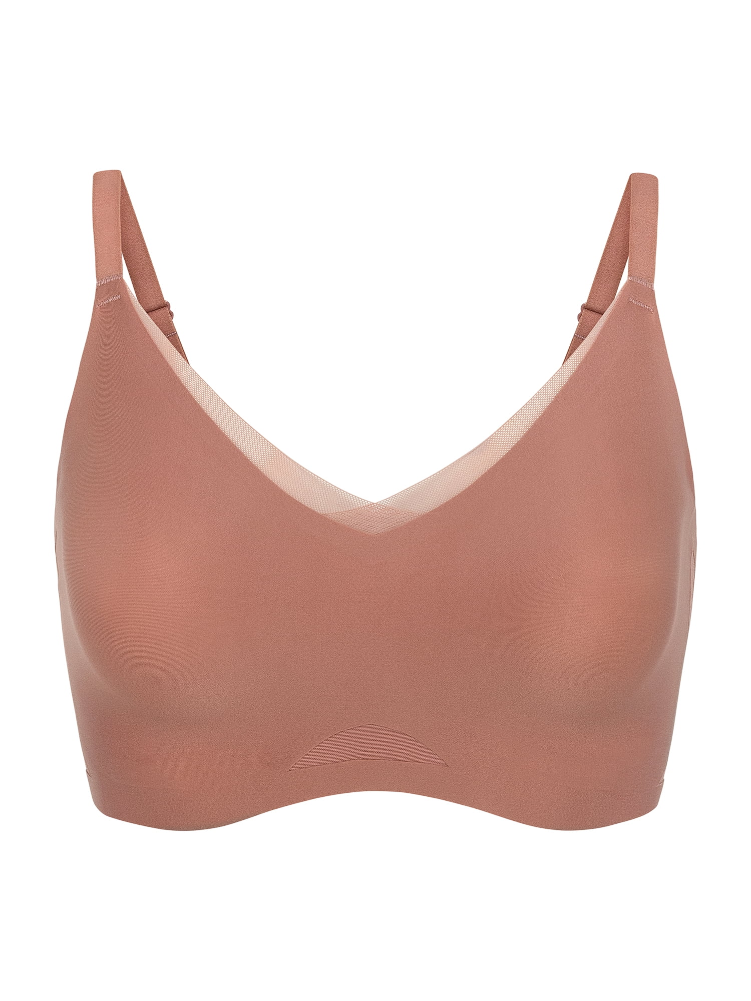 Joyspun Women’s Wireless Bonded Bra with Mesh Inserts, Sizes XS-XXXL