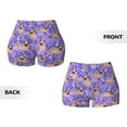 thumbnail image 5 of Fotbe Pugs and Flowers Seamless Shorts, Womens Workout Shorts High Waist Stretch Booty Short for Gym/Yoga/Running/Biking-XX-Large, 5 of 9