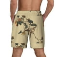 thumbnail image 3 of Sigee Vintage Bird Print Mens Swim Trunks with Compression Liner Quick Dry Swim Stretch Beach Shorts with Pockets,S-3XL, 3 of 7