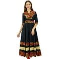 thumbnail image 5 of Bimba Women's Cotton Kurti Long Flared Anarkali Kurta 3/4 Sleeve Designer Indian Tunic, Black, 4, 5 of 8