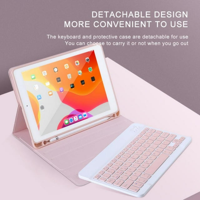 YOPTOP For iPad Mini 6 Keyboard Case Detachable Keyboard Slim Folio Smart Cover for iPad Mini 6th Generation with Build in Pencil Holder,Pink