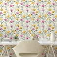 thumbnail image 2 of Ambesonne Floral Peel & Stick Wallpaper for Home, Colorful Carnation Flowers, 13"x72", Dark Yellow and Soft Pink, 2 of 5