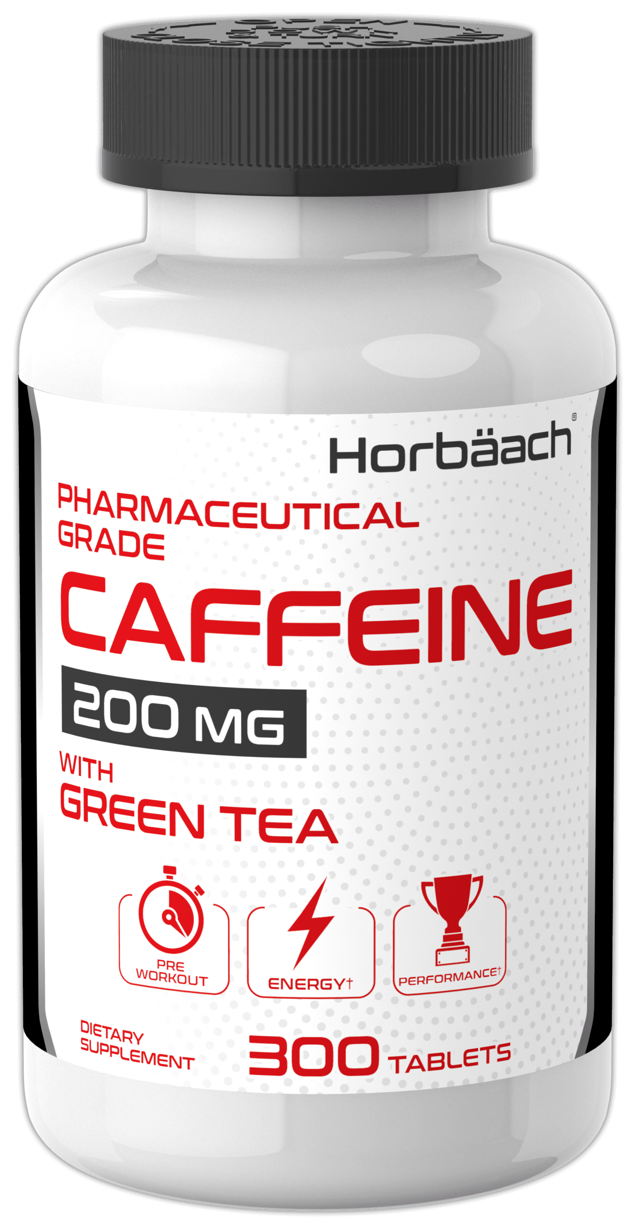 Caffeine Pills 200mg With Green Tea 300 Tablets Vegetarian, NonGMO
