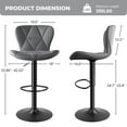 thumbnail image 2 of Daluvenix Modern Bar Stools Set of 3, Adjustable Swivel Counter Height Bar Chairs with Back, Faux Leather Upholstered for Kitchen Island, Grey, 2 of 6