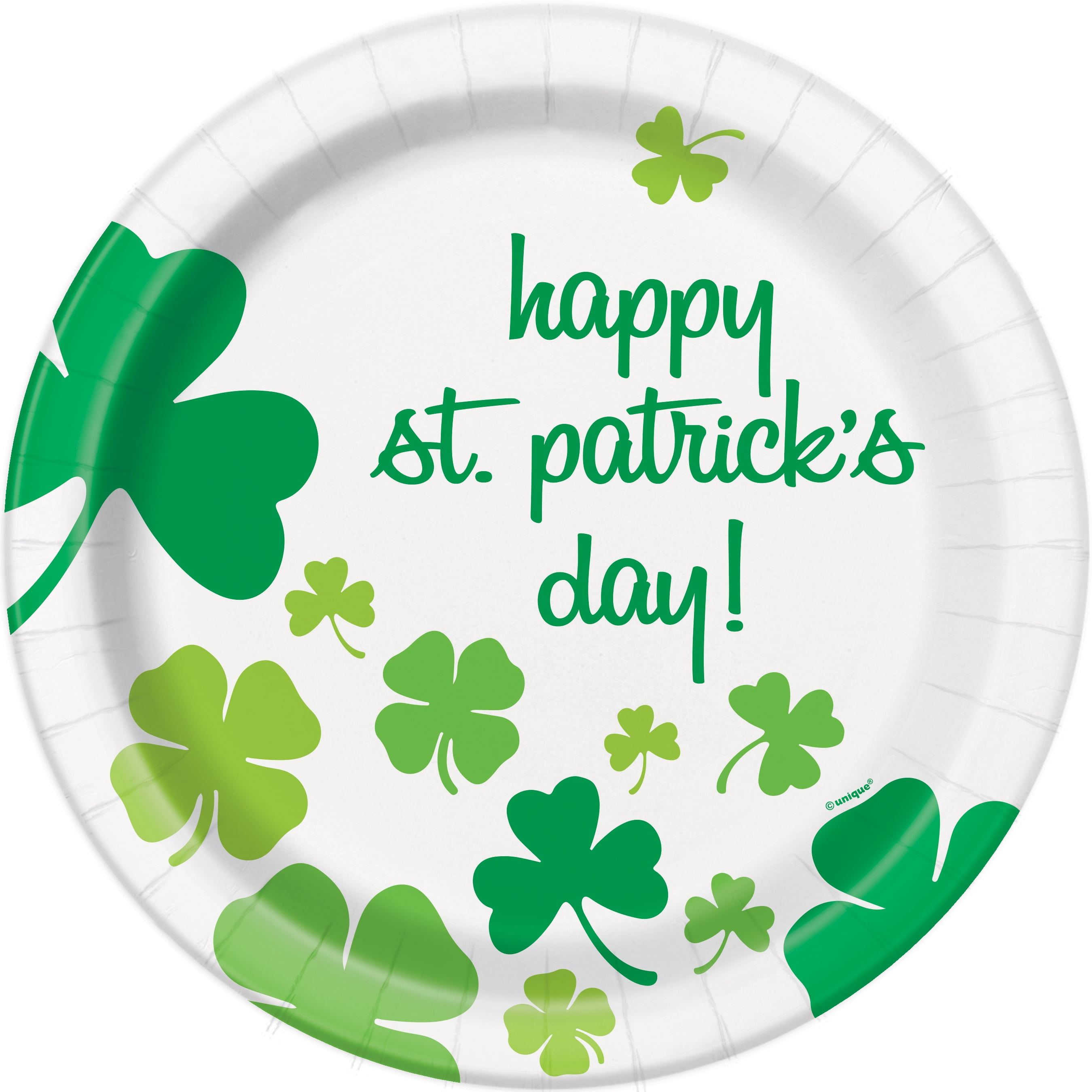 Rainbow Shamrock St. Patrick’s Day Paper Dinner Plates, 9in, 8ct