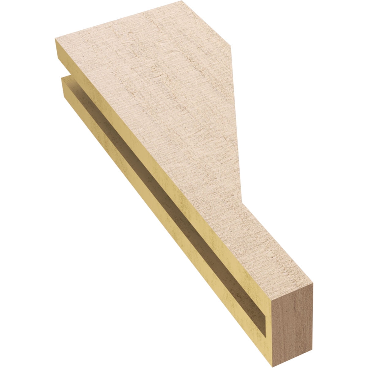 3"W x 6"D x 18"H Thin Clemmons Rough Cedar Woodgrain TimberThane Corbel, Primed Tan