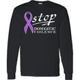 thumbnail image 3 of Inktastic Stop Domestic Violence-purple Ribbon Long Sleeve T-Shirt, 3 of 5