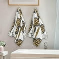 thumbnail image 4 of SKYSONIC 2 Pack Leopard Hearts Valentine Hand Towels, Grunge Striped Lines Kitchen Towel Ultra Soft and Absorbent,Decorative Fingertip Face Towel for Bathroom Hotel, 28.3"x14.4", 4 of 6