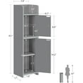 thumbnail image 2 of Small Bathroom Storage Cabinet, Grey Corner Cabinet with Adjustable Shelves and Doors, 2 of 7