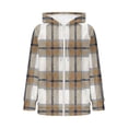 thumbnail image 6 of cocolona Womens Plaid Hoodies Casual Long Sleeve Zipper Vintage Sweatshirts Hooded Drawstring Fall Trendy Outfits, 6 of 7