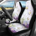 thumbnail image 2 of Renewold Butterfly Flower Violet Car Seat Covers Universal Fit Car Front Seat Protector + Back Bench Cover Full Set of 4, Easy Install and Machine Washable, 2 of 7