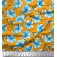 thumbnail image 1 of Soimoi Crepe Silk Fabric Hummingbird & Floral Decor Fabric Printed Yard 42 Inch Wide, 1 of 3