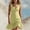 Green, variant on Women's Cotton Linen Blend Mini Dress V-Neck Sleeveless Button Down Ruffle Hem A-Line Casual Summer Dress for Everyday Beach Wear Light Blue XL(XL)