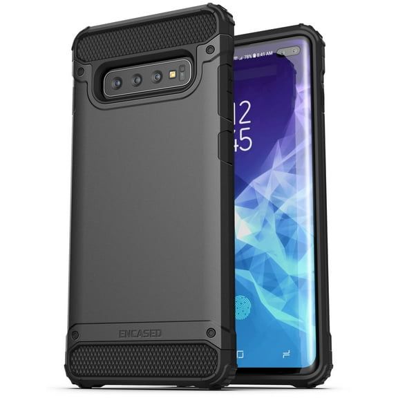 Encased Heavy Duty Galaxy S10 Plus Case (2019 Scorpio Series) Military Grade Rugged Phone Protection Cover (for Samsung Galaxy S10 ) Black