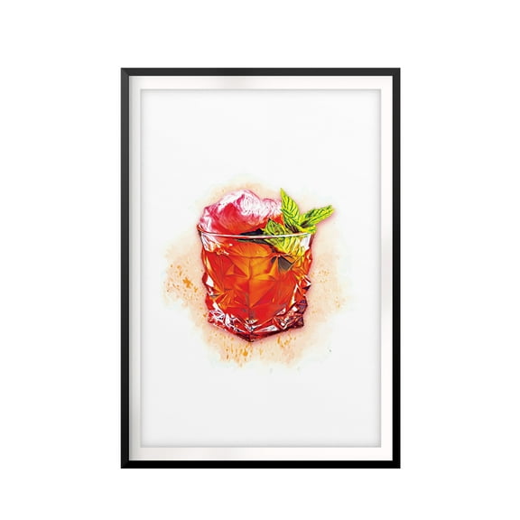 Designs ByLITA Negroni Watercolor 11 x 14 UNFRAMED Print Drinking Wall Art