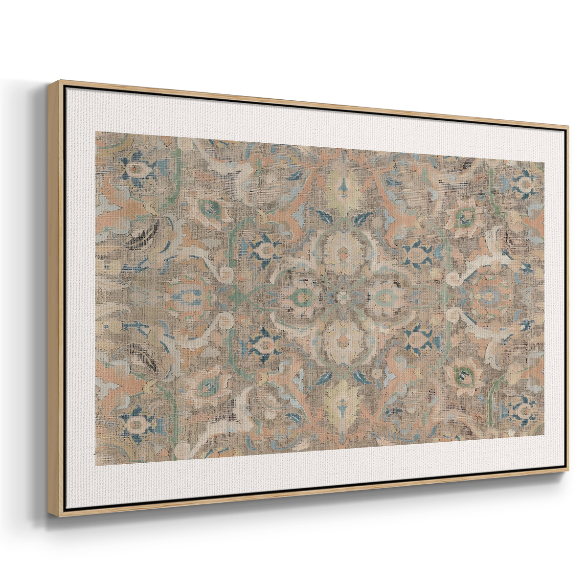 Vintage Abstract Print-II Framed in Natural Wood Wood Gallery Wrapped Canvas 17 in. x 25 in.