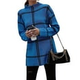 thumbnail image 1 of Suéter de Punto A Cuadros para Mujer, Estilo Casual de Otoño/Invierno, Cuello Alto, Suéter A Rayas, Tops Color Block. Azul Real M, 1 of 9