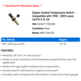 thumbnail image 2 of Engine Coolant Temperature Switch - Compatible with 1998 - 2003 LX470 4.7L V8 1999 2000 2001 2002, 2 of 2