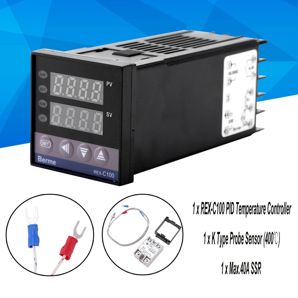 Injection Molding 0℃~1300℃ Alarm REX-C100 Digital LED PID Temperature Controller Kits for Electric Power Incubator Food Digital Thermostat Temperature Controller