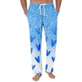 thumbnail image 2 of Men's Fashion Small Heart Print Casual Pants, Drawstring Elastic Waist Lounge Trousers for Valentine's Day Gift and Home,Blue,L, 2 of 5