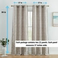 thumbnail image 3 of THD Avi Jacquard Slub Texture - Privacy Curtains with Grommet Lightweight Window Curtains Drapery Panels for Bedroom, Dining Room & Living Room, 2 Panels (37 x 84 Inch, Taupe), 3 of 7