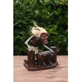 thumbnail image 2 of Handmade Wooden Primitive Tribal Playing 3 Djembe Drums Figurine Drumming Statue Funny Sculpture Tiki Bar Handcrafted Unique Gift Decor Accent Figurine Hand Carved, 2 of 6