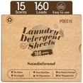 thumbnail image 2 of (2 pack) Poesie Laundry Detergent Sheets, Sandalwood Scent, Liquidless, 160 Count, 1 Pack, 2 of 9