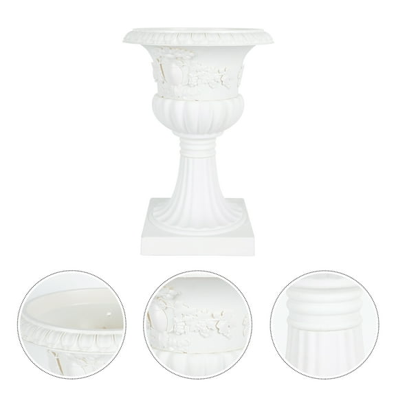SWETRACE White Plastic Flowerpot for Garden Decoration, , Weather Resistant, Stable, Ideal for Indoor and Outdoor Use, 1 Pc