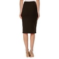 thumbnail image 3 of Moa Collection Women's Elastic High Waist Stretch Comfy Office Work Wear Solid Midi Skirt S-3XL, 3 of 5