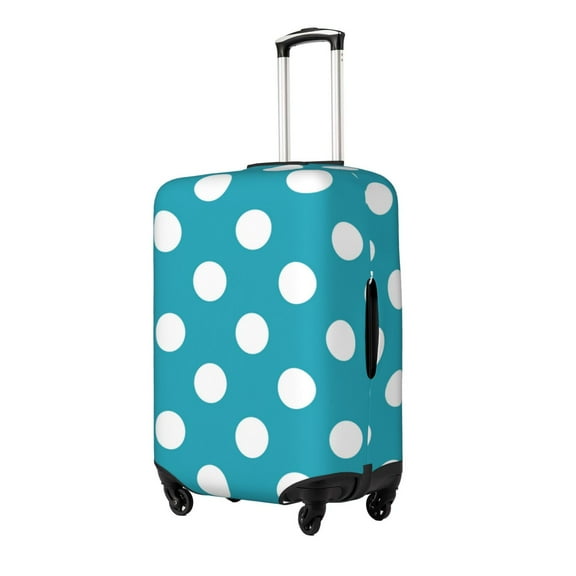 Hirioo Sky Blue And White Polka Dot for Elasticity Suitcase Cover (No luggage Included) Durable Luggage Protector Fits 18-32 Inch Luggage-X-Large