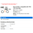 thumbnail image 2 of Door Lock Kit - Compatible with 1996 - 1997 Ford F800, 2 of 2