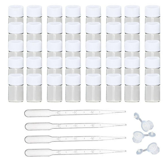 100 Packs Essential Oil Bottles - 2ml Oil Vials With Droppers - Sample Bottles - Dram Bottles Mini Glass Bottles Containers