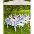 thumbnail image 4 of nqOlkjepod Blue Garden Forest Outdoor Tablecloth with Umbrella Hole & Zipper, Modern Art Vintage Nature Rock Rectangle Table Cover 60x102 Inch, Dining Waterproof Table Cloth Protector for Patio, 4 of 7