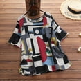 thumbnail image 3 of ZANZEA Women O-Neck Half Sleeve Printed Blouse Casual T-Shirt Tops, 3 of 10