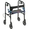 Drive Medical Deluxe Clever Lite Rollator Walker with 8" Casters, Flame Blue, Adult, Front wheels can be set in either swivel or fixed position By Visit the Drive Medical Store