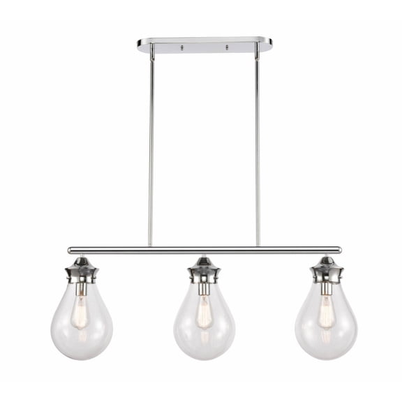 414-3I-PC-8CL-LED-Innovations Lighting-Genesis-10.5W 3 LED Island in Contemporary Style-39 Inches Wide by 14.68 Inches High Polished Chrome Finish