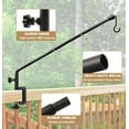 thumbnail image 4 of 38 Inch Extended Reach Deck Hook Hanger for Railing, Heavy Duty Outdoor Plant Hook Holder for Hanging Bird Feeder Flower Basket Planter or Lanterns, 2 Packs, 4 of 7