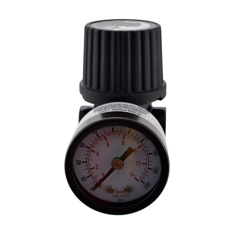 1 4 in. Black Air Compressor Regulator with Gauge D Walmart