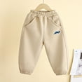 thumbnail image 2 of CYRBOKO Boys Athletic Sweatpants, Elastic Waist Cotton Loose Casual Joggers with Pockets Khaki Size 6-7 T, 2 of 3