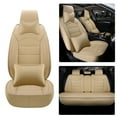 thumbnail image 2 of Maidao Car Seat Covers Leather Set for Honda for Passport 1993-Present 5 Seats Compatible Airbag Waterproof Front Rear Cushion Protector with Pillow Beige, 2 of 9