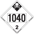 thumbnail image 1 of Labelmaster ZRV281040 UN 1040 Inhalation Hazard Hazmat Placard, Rigid Vinyl (Pack of 25), 1 of 1