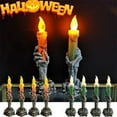 thumbnail image 2 of Halloween Skull Skeletal Hand Holder Candle Light Party Decoration Flame Light, 2 of 6